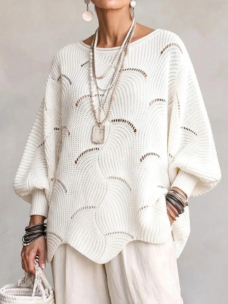 Pull Maille Ondulée Élégance Moderne